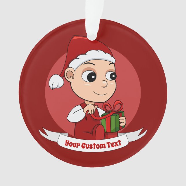 Ornamento de personalizado de bebé Navidades (Anverso)