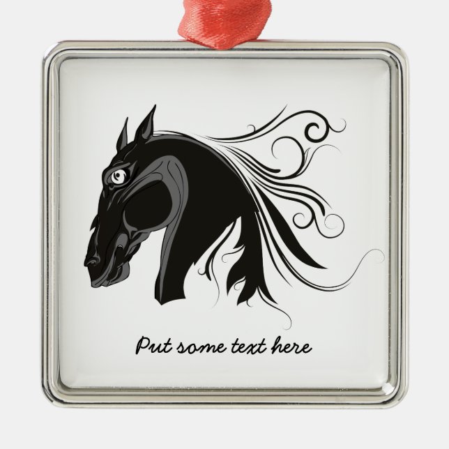 Ornamento de personalizado de cabeza de caballo tr (Frente)