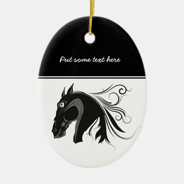 Ornamento de personalizado de cabeza de caballo tr (Frente)