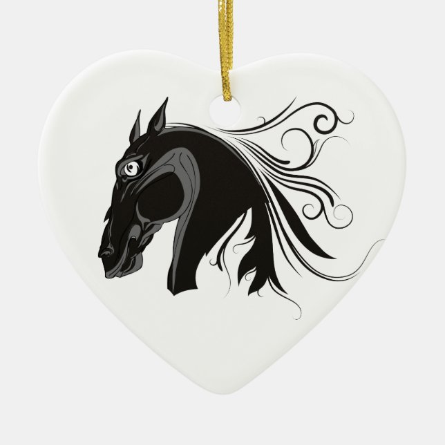 Ornamento de personalizado de cabeza de caballo tr (Frente)