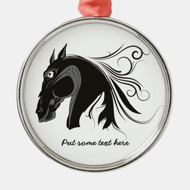 Ornamento de personalizado de cabeza de caballo tr (Frente)