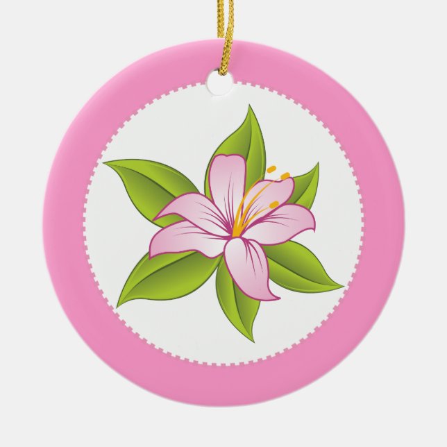 Ornamento de personalizado de lirio rosa Stargazer (Frente)