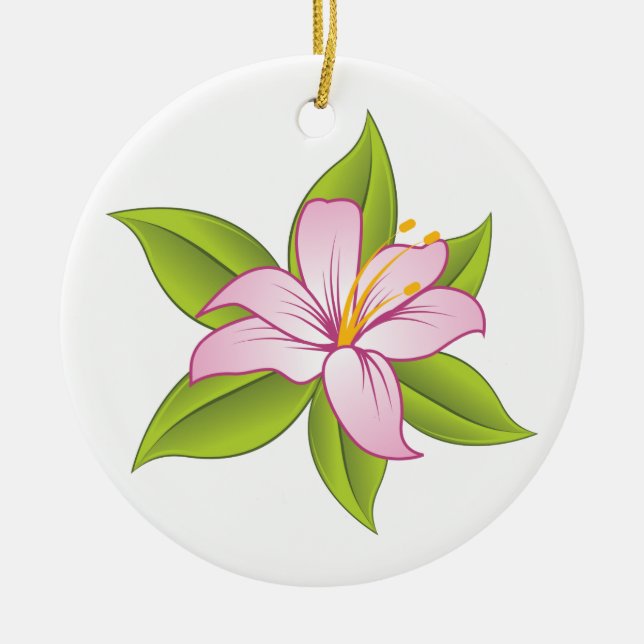 Ornamento de personalizado de lirio rosa Stargazer (Frente)