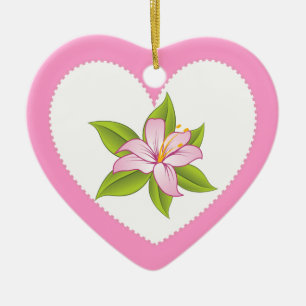 Ornamento de personalizado de lirio rosa Stargazer
