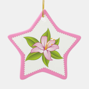 Ornamento de personalizado de lirio rosa Stargazer