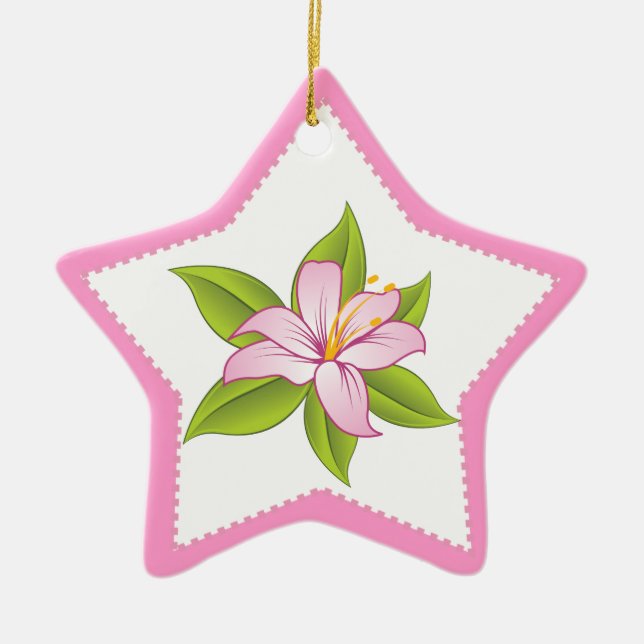 Ornamento de personalizado de lirio rosa Stargazer (Frente)