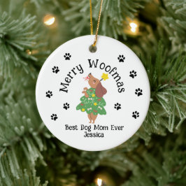 Ornamento de personalizado Merry Woofmas - Regalo