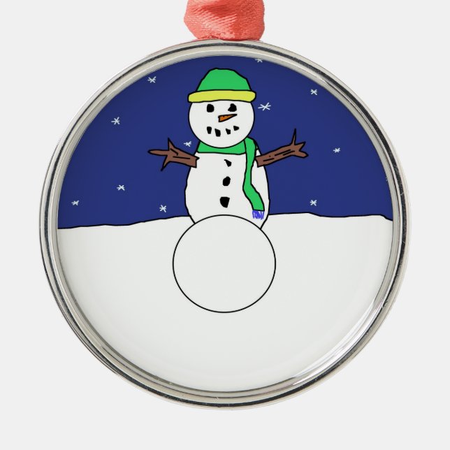 Ornamento de personalizado Snowman (Frente)