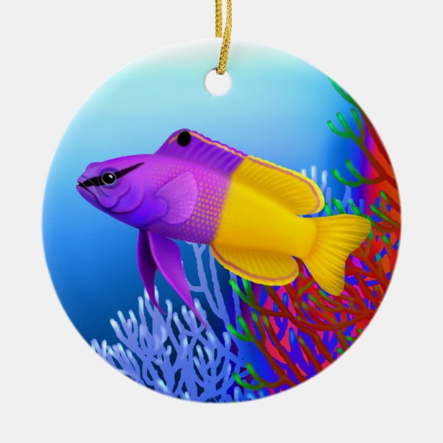Ornamento de pescado del Royal Gramma Basslet Reef (Frente)