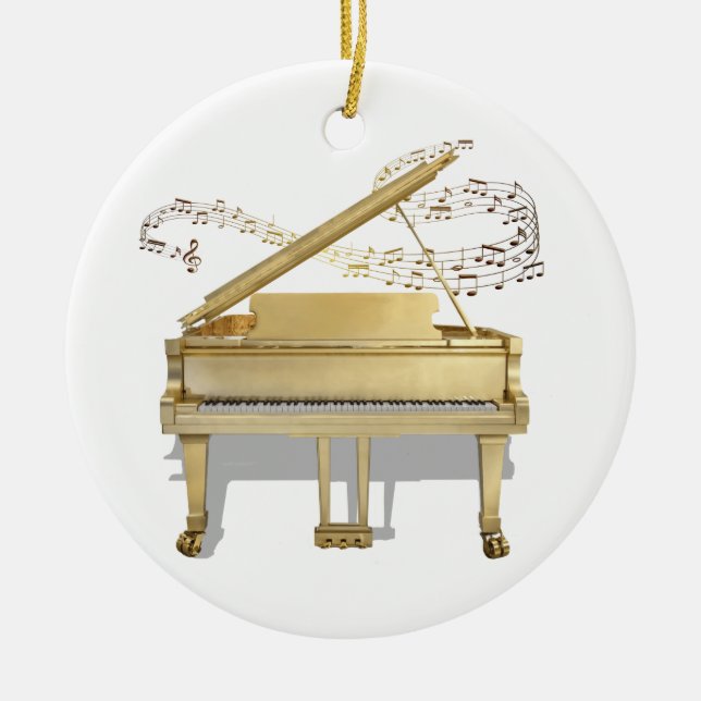 Ornamento de piano dorado (Frente)