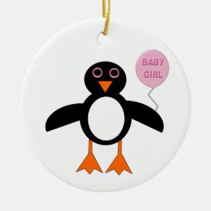 Ornamento de pingüino de bebé rosa lindo