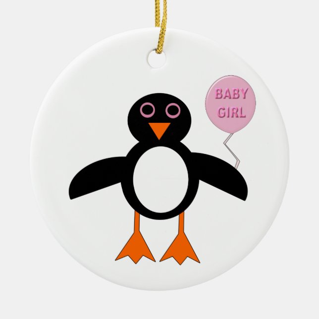 Ornamento de pingüino de bebé rosa lindo (Frente)
