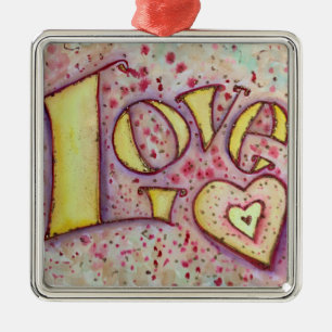 Ornamento de pintura de arte Inspirador de Love Wo