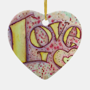 Ornamento de pintura de arte Inspirador de Love Wo