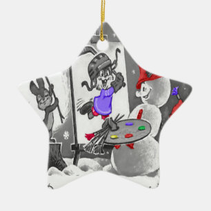 Ornamento de pintura de Snowman