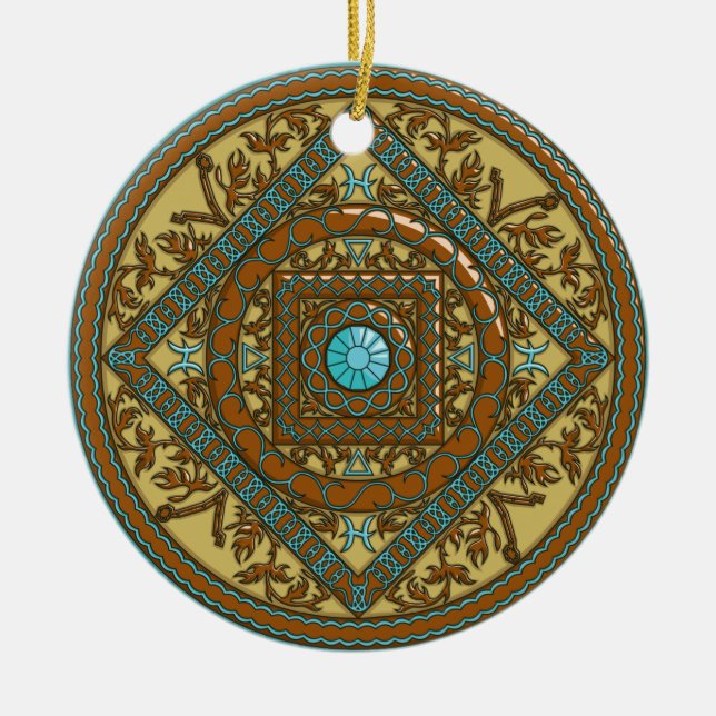 Ornamento de Pisces Mandala (Frente)