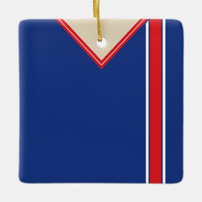 Ornamento de plantilla de la Jersey de fútbol, roj (Anverso)