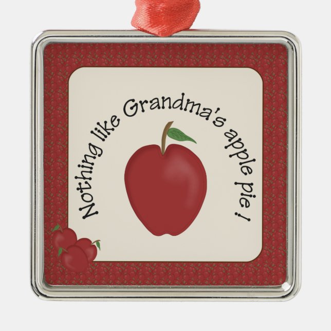 Ornamento de plata Apple Pie de la abuela (Frente)