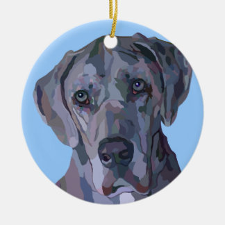 Ornamento de plata de great dane Merle