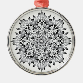 Ornamento de plata del copo de nieve de la llama