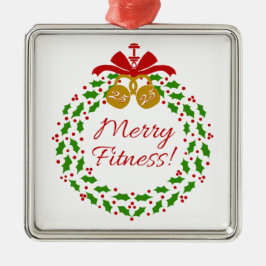 Ornamento de plata Merry Fitness Wreath Premium