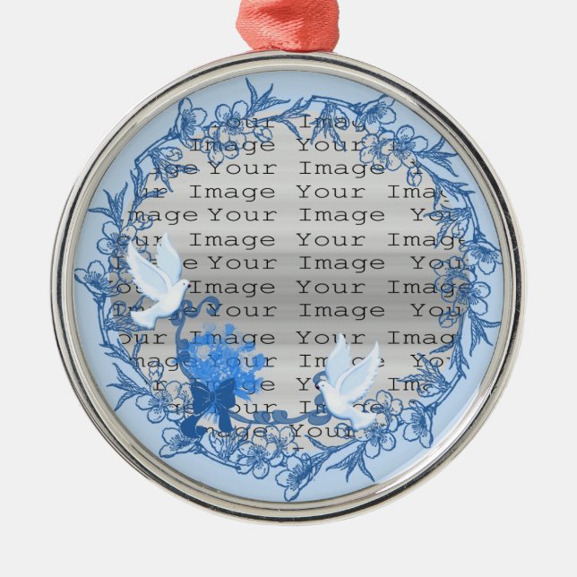 Ornamento de plata redondo de Personalizado Dove (Frente)