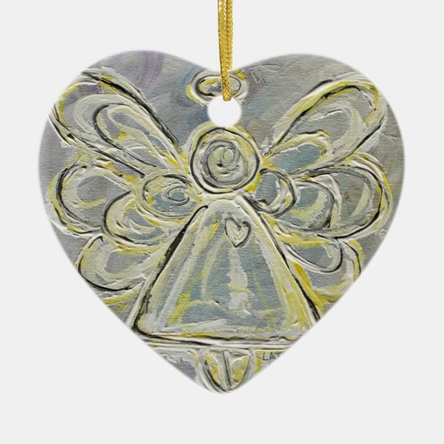 Ornamento de plata y ángel blanco (Frente)