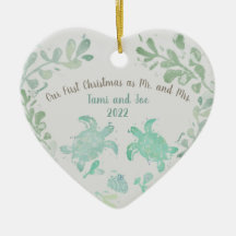 Ornamento de playa costera de tortuga costera de v