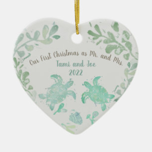 Ornamento de playa costera de tortuga costera de v