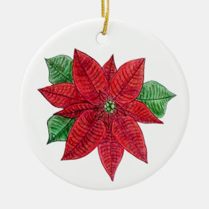 Ornamento de Poinsetta - Fondo blanco