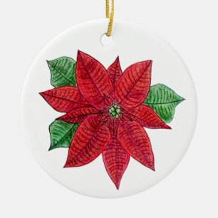 Ornamento de Poinsettia - Fondo blanco