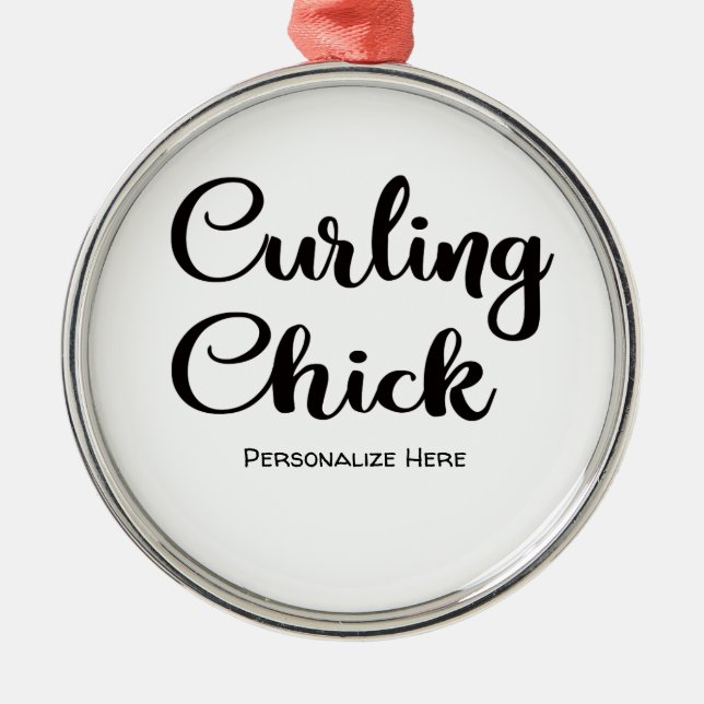 Ornamento de pollo curling (Frente)