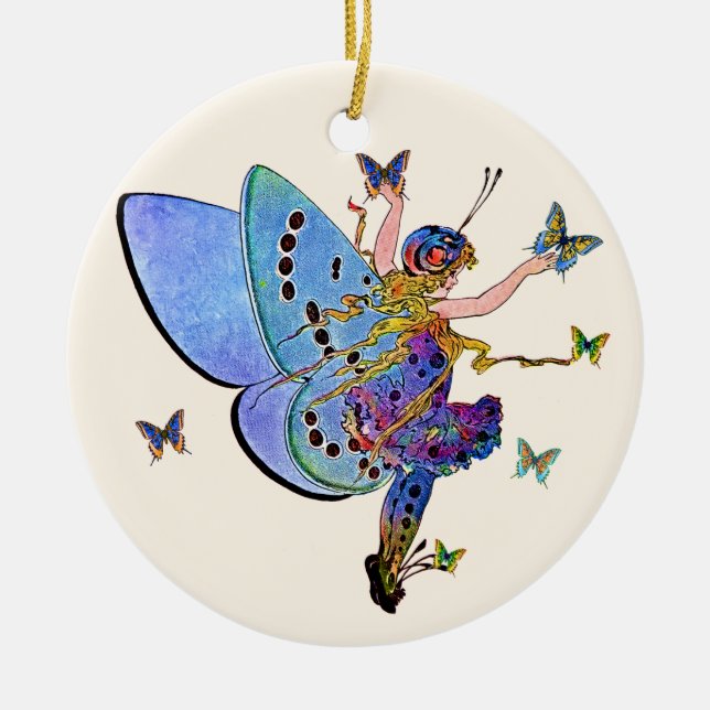 Ornamento de polvo de hadas azules (Frente)