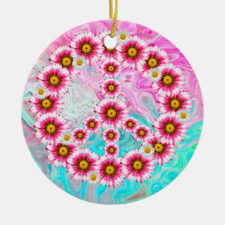 Ornamento de porcelana de flores de paz