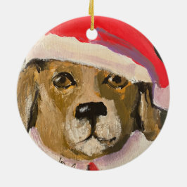 Ornamento de porcelana santa de Santa Paws