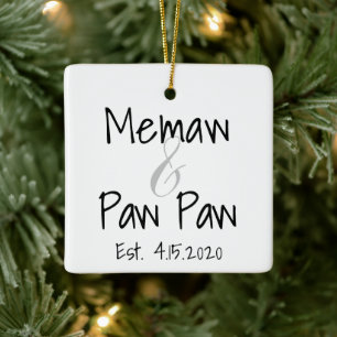 Ornamento de primer nieto Memaw y Paw