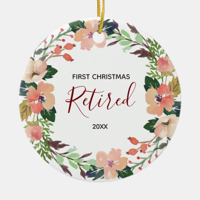 Ornamento de Primera Navidad Floral retirado (Frente)