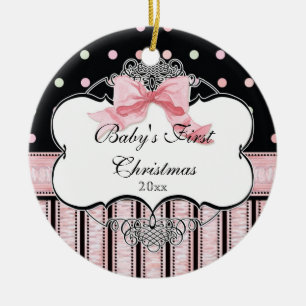 Ornamento de Primera Navidad para bebés - Bow Swir