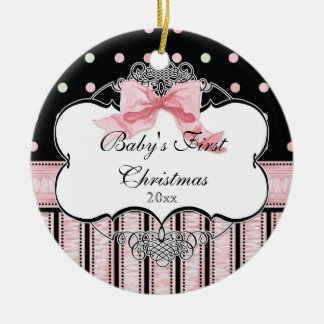 Ornamento de Primera Navidad para bebés - Bow Swir