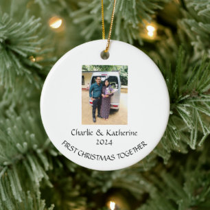 Ornamento de primera navidad personalizada
