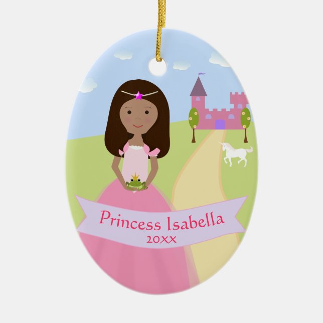 Ornamento de princesa de dos lados personalizado (Frente)