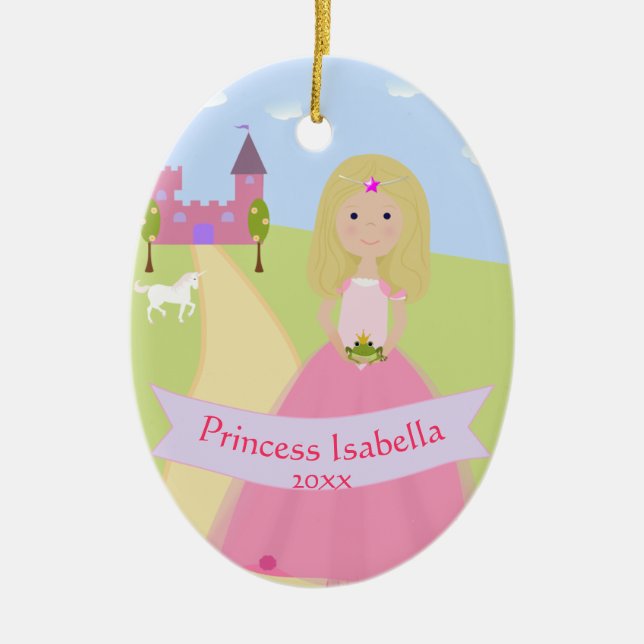 Ornamento de princesa de dos lados personalizado (Frente)