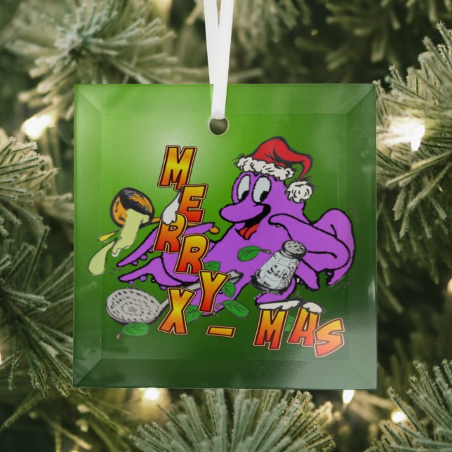 Ornamento de pulpo de vidrio de Cocina para navida (in situ)