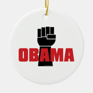 Ornamento de Puño Negro Levantado de Obama Bien He