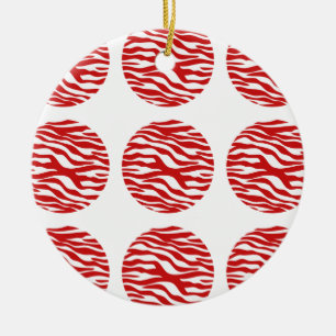 Ornamento de puntos de polka impresos en cebra