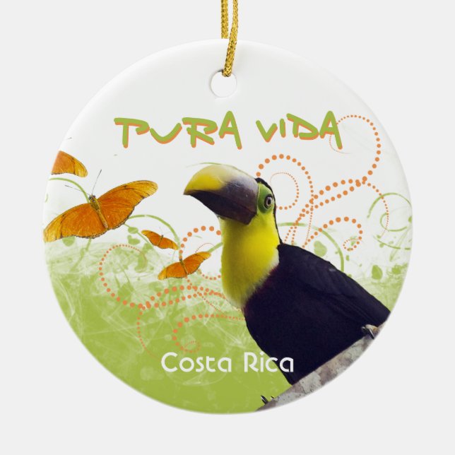 Ornamento de Pura Vida Toucan & Butterflies (Frente)