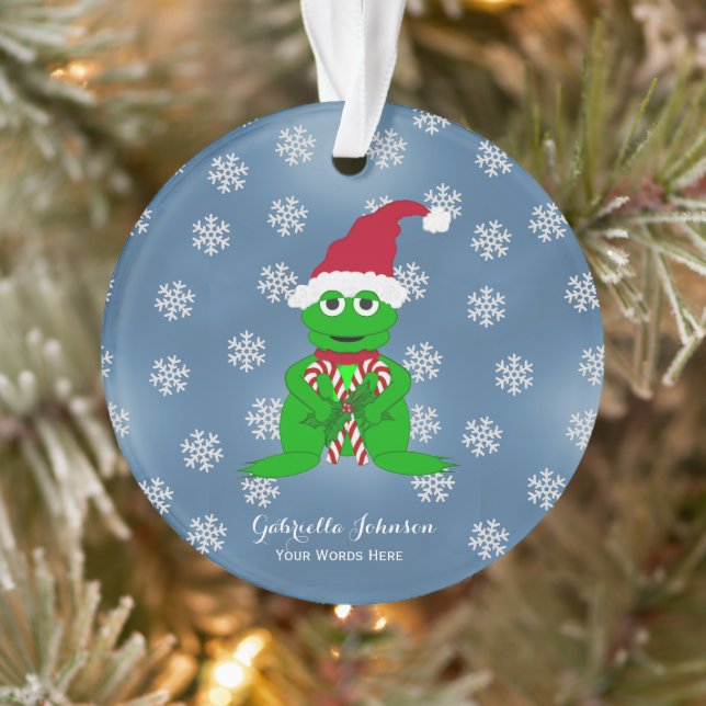 Ornamento de rana de Navidades Personalizados (Árbol)