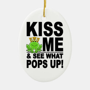 Ornamento de rana KISS ME, personalizable