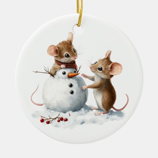 Ornamento de ratones de invierno (Frente)