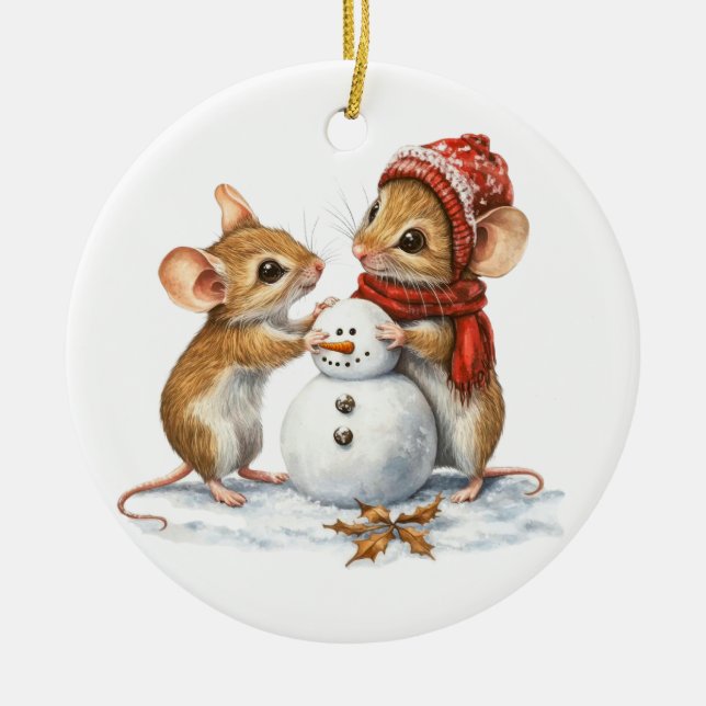 Ornamento de ratones de invierno (Frente)